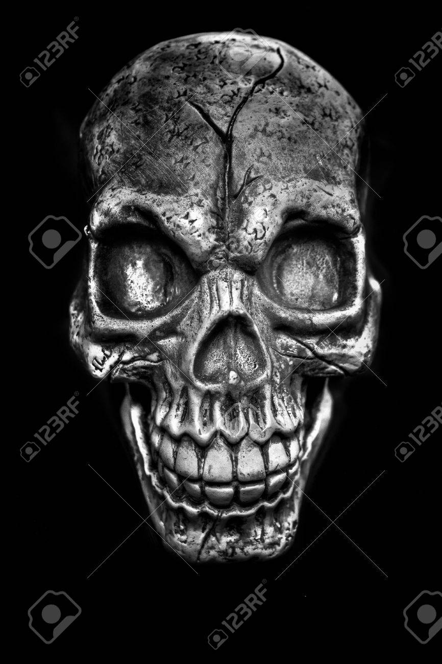 scary skull stock photo
