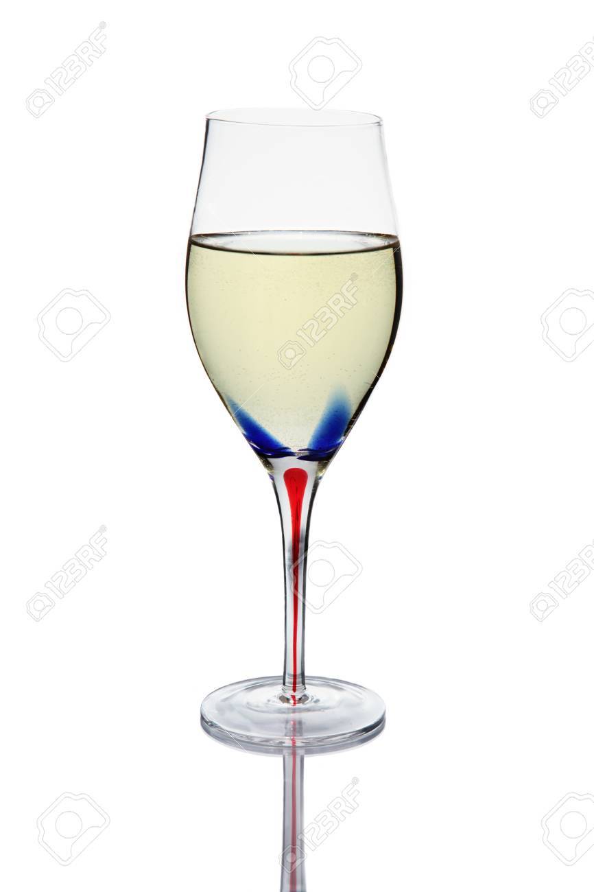 A Wine Glass With A Colored Red And Blue Stem Shot Containing Stock Photo Picture And Royalty Free Image Image 8873915 123rf