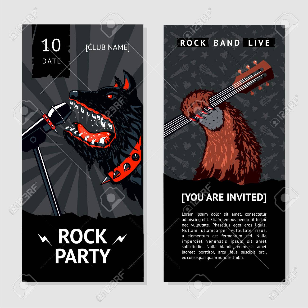 music flyer template with dog party invitation royalty free music flyer template
