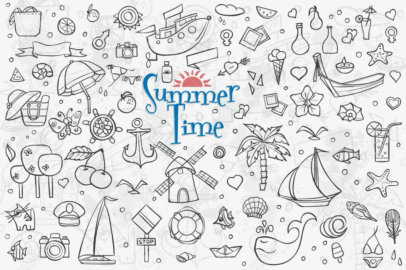 大きな手溺れる夏落書きの白い背景のセットのイラスト素材 ベクタ Image 大きな手溺れる夏落書きの白い背景のセットのイラスト素材 ベクタ Image