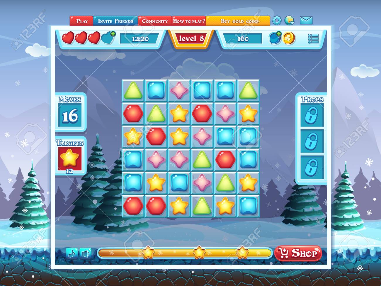 merry christmas gui playing field for the computer game royalty merry christmas games