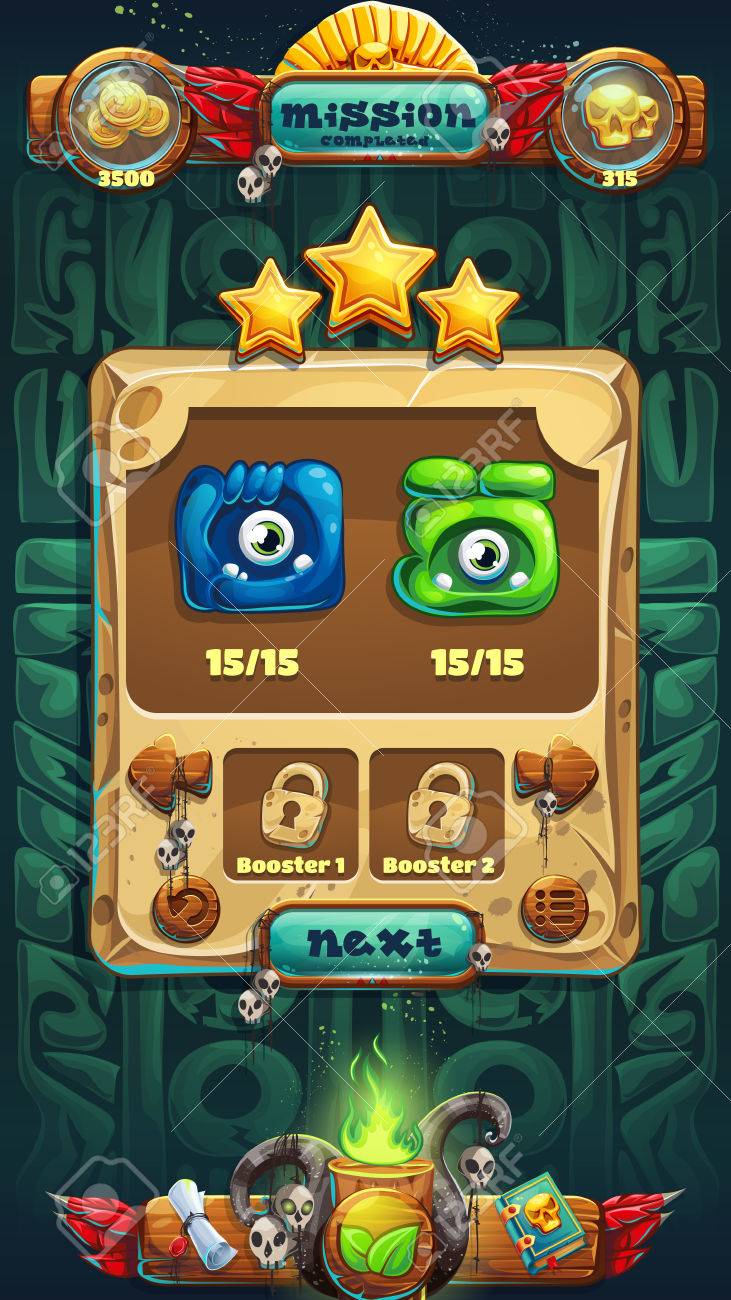 Jungle shamans GUI mission collect illustration - 53155947 Jungle shamans GUI mission collect illustration - 53155947