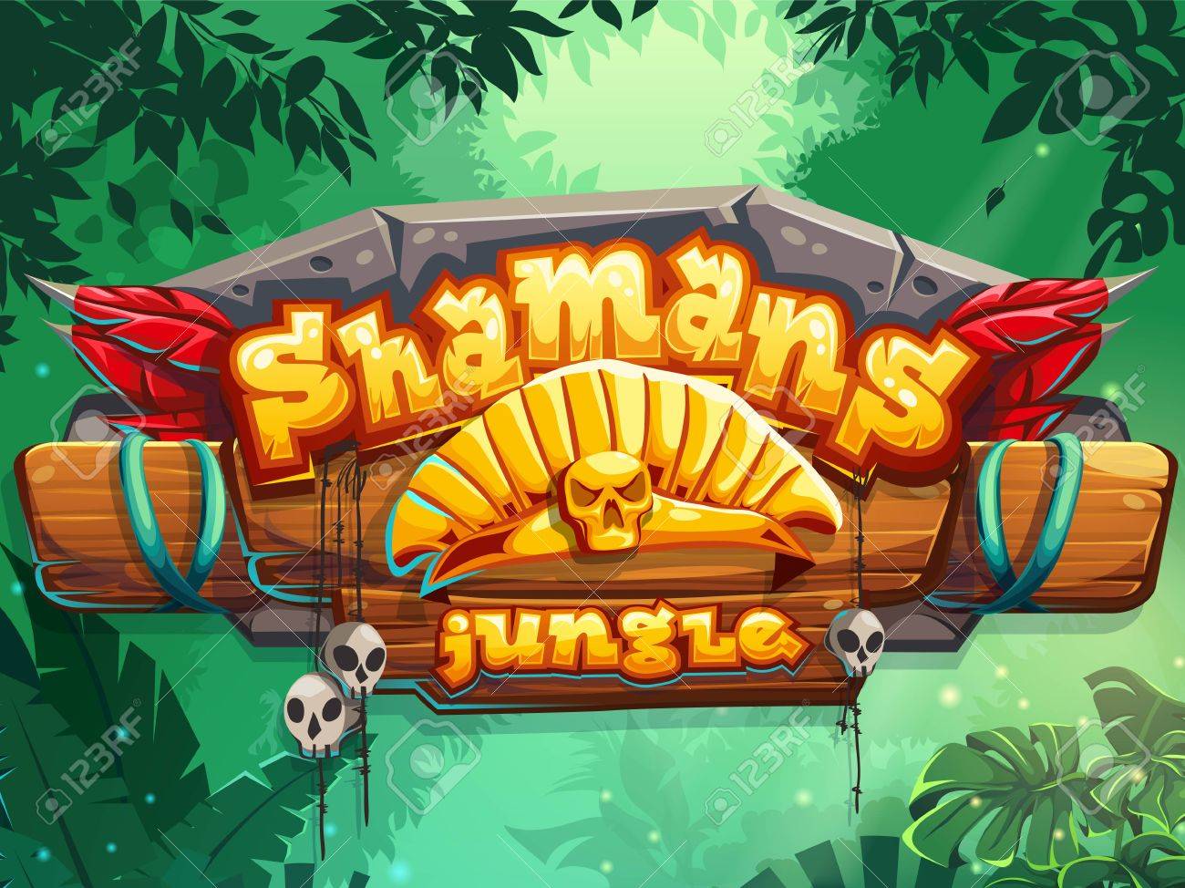 Jungle shamans start page cute illustration - 63580968 Jungle shamans start page cute illustration - 63580968