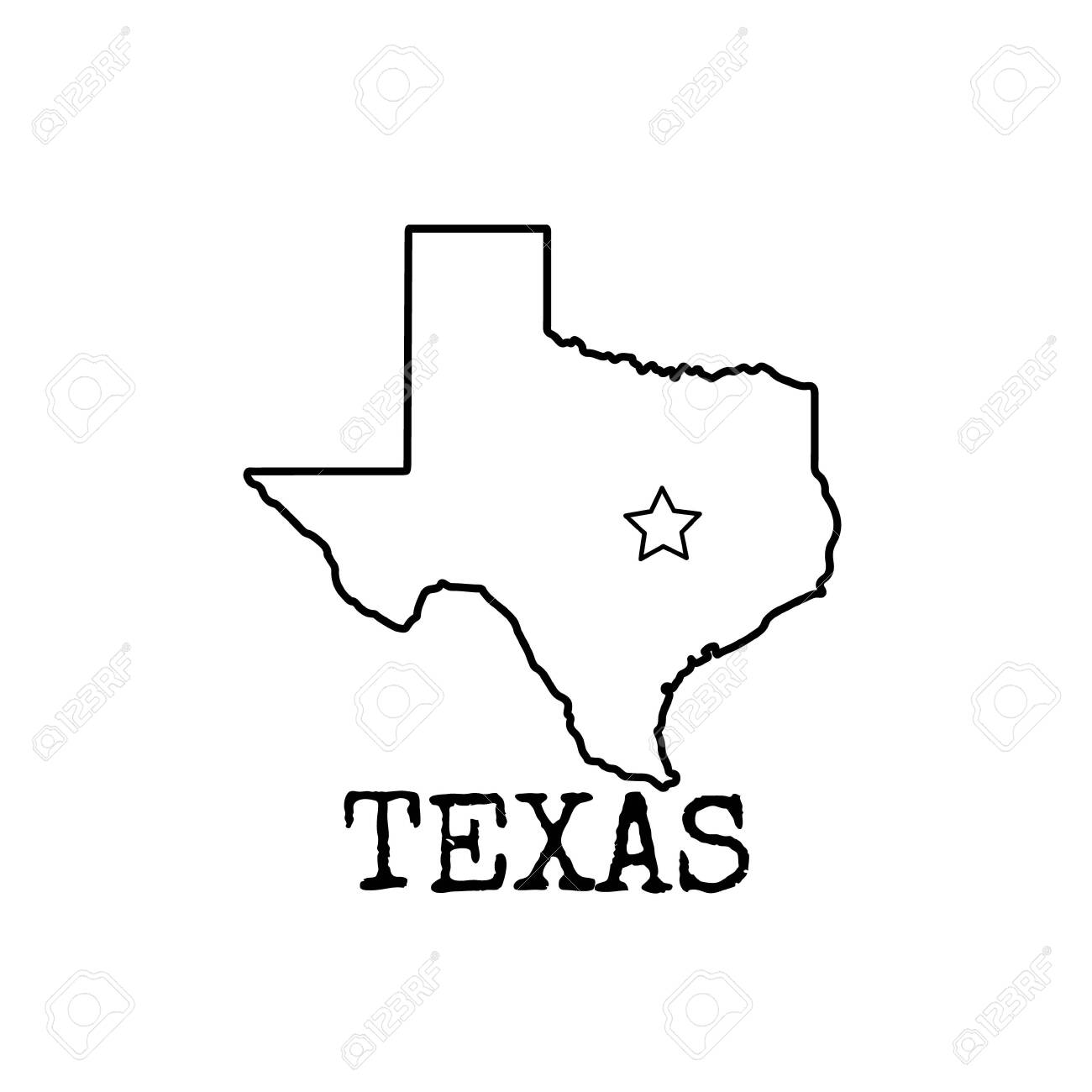 Texas Map Shape Icon. Black And White Line Drawing. Royalty Free SVG,  Cliparts, Vectors, and Stock Illustration. Image 136166319., image size:1300x1300