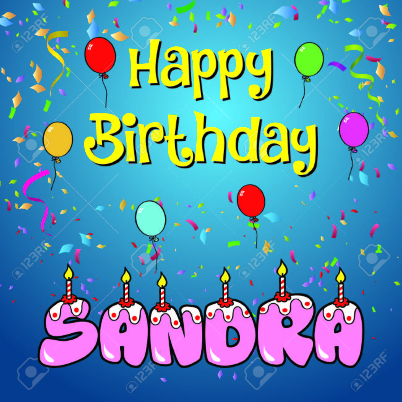 Happy Birthday Sandra Royalty Free Cliparts Vectors And Stock Illustration Image