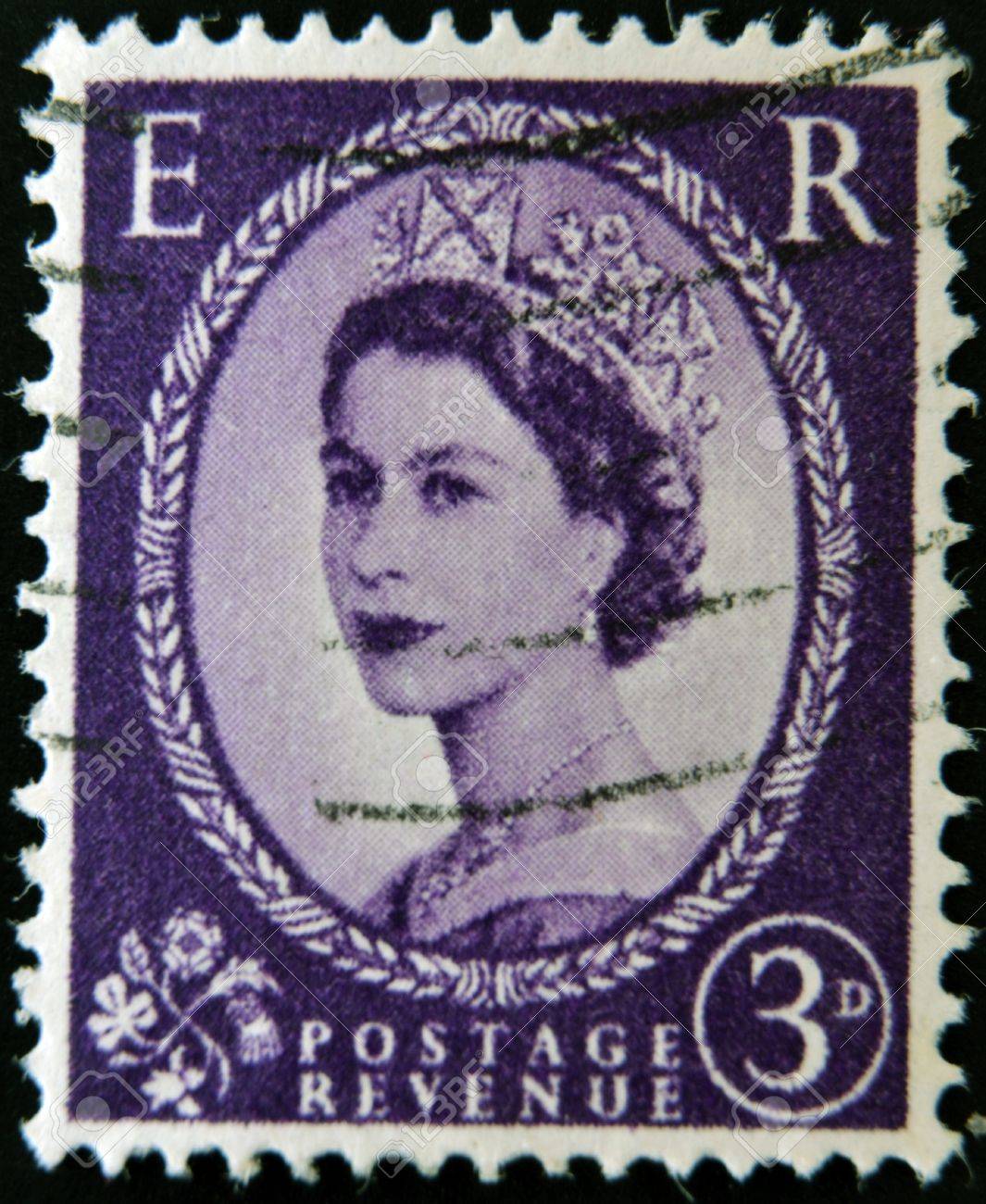 エリザベス女王　切手 イギリス - 1952 年頃: 切手印刷多いイギリスのエリザベス女王二