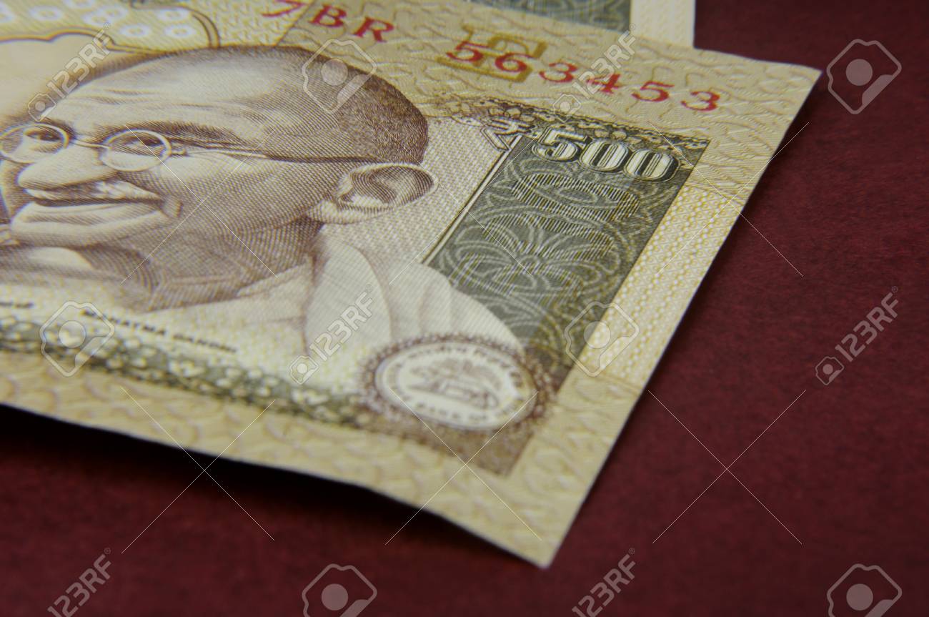 500 ルピー札インドの通貨 の写真素材 画像素材 Image