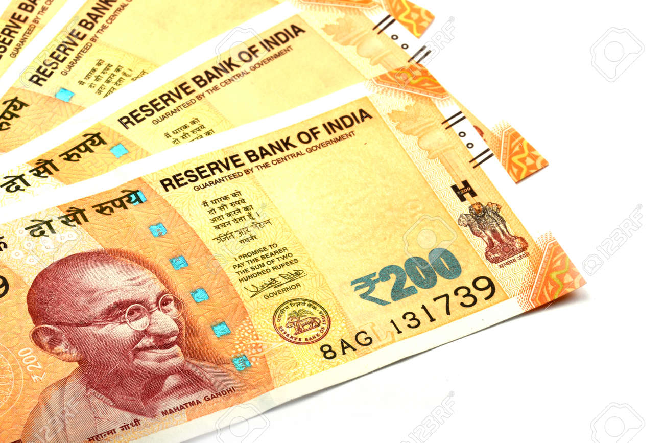 New Indian Currency Of 200 Rupee Note On White Isolated Background, Indian  Currency, Rupee, Indian Rupee,Indian Money Фотография, картинки,  изображения и сток-фотография без роялти. Image 156085049