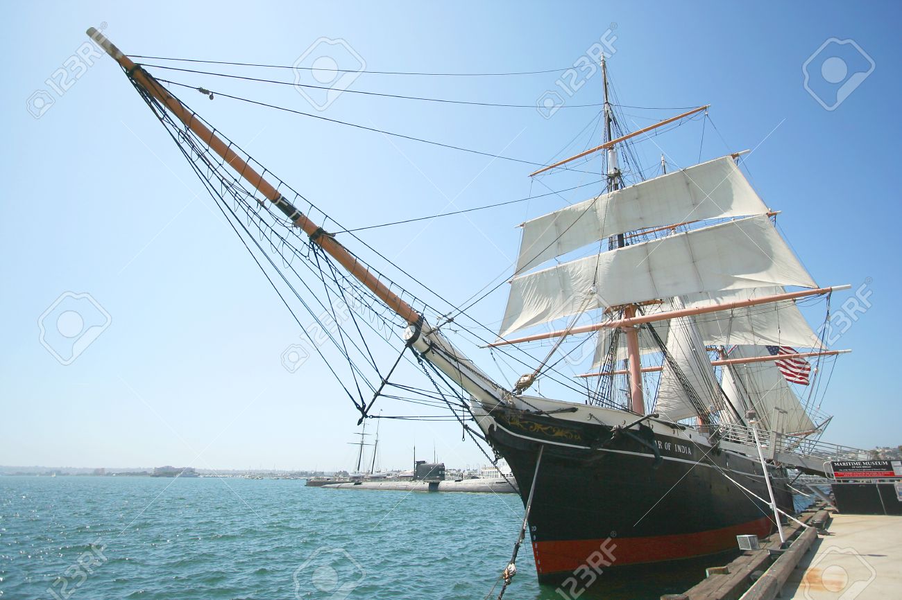 A View of the Star of India Merchant Sailing Ship at the Maritime Museum of San Diego taken July 15, 2009 - 8807769 A View of the Star of India Merchant Sailing Ship at the Maritime Museum of San Diego taken July 15, 2009 - 8807769