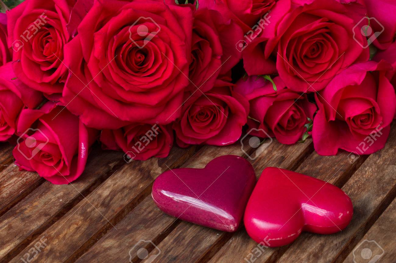 Roses pink and hearts Roses pink and hearts