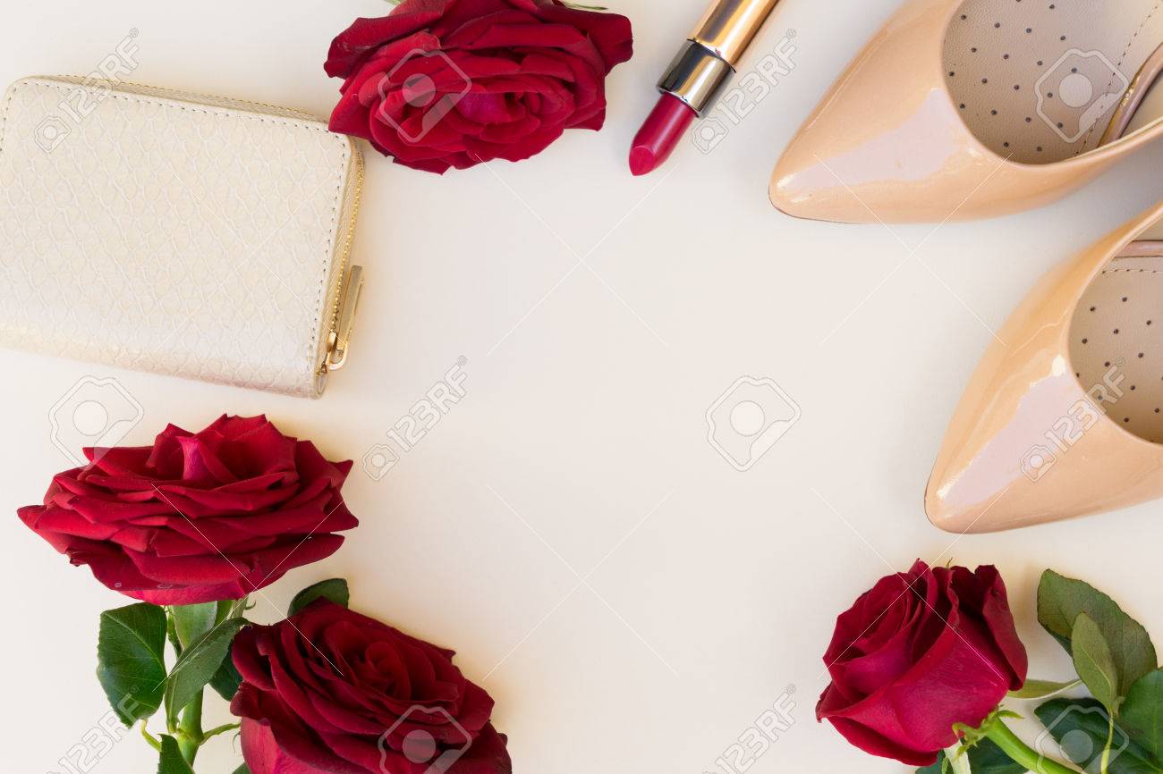 high heels with roses