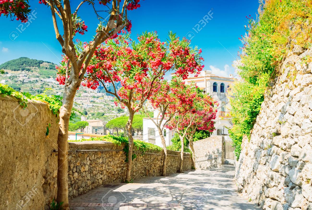 Street in Ravello village, Amalfi coast of Italy, toned image - 101609899 Street in Ravello village, Amalfi coast of Italy, toned image - 101609899
