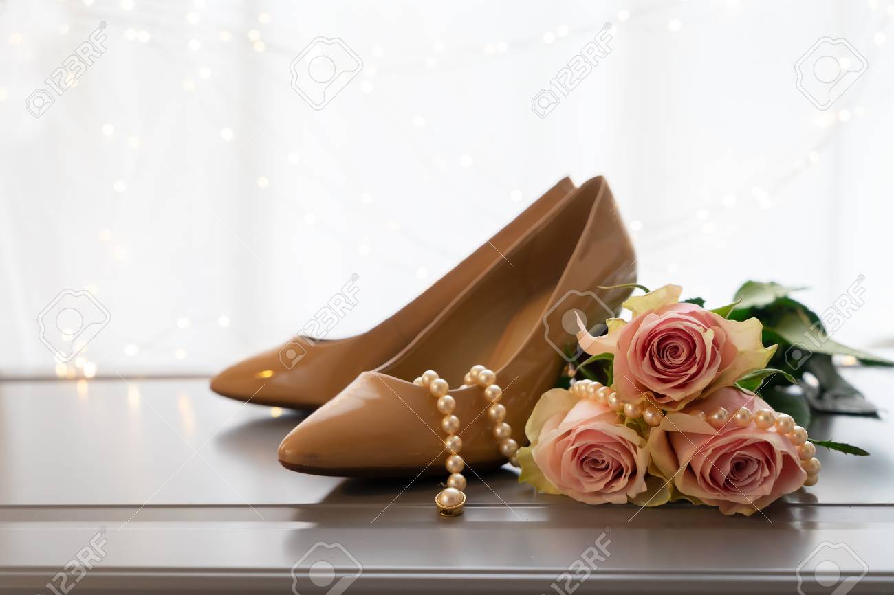 rose high heel shoes