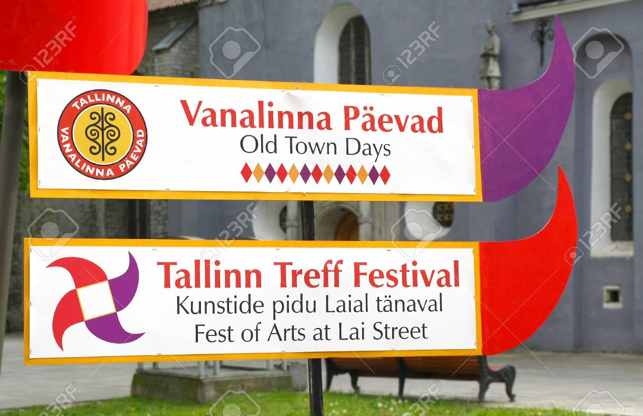 Tallinn Estonia June 6 2010 Billboard On The Background