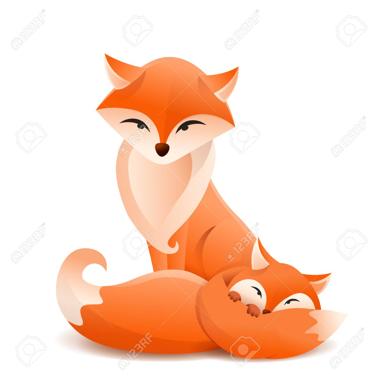 mother fox and kid