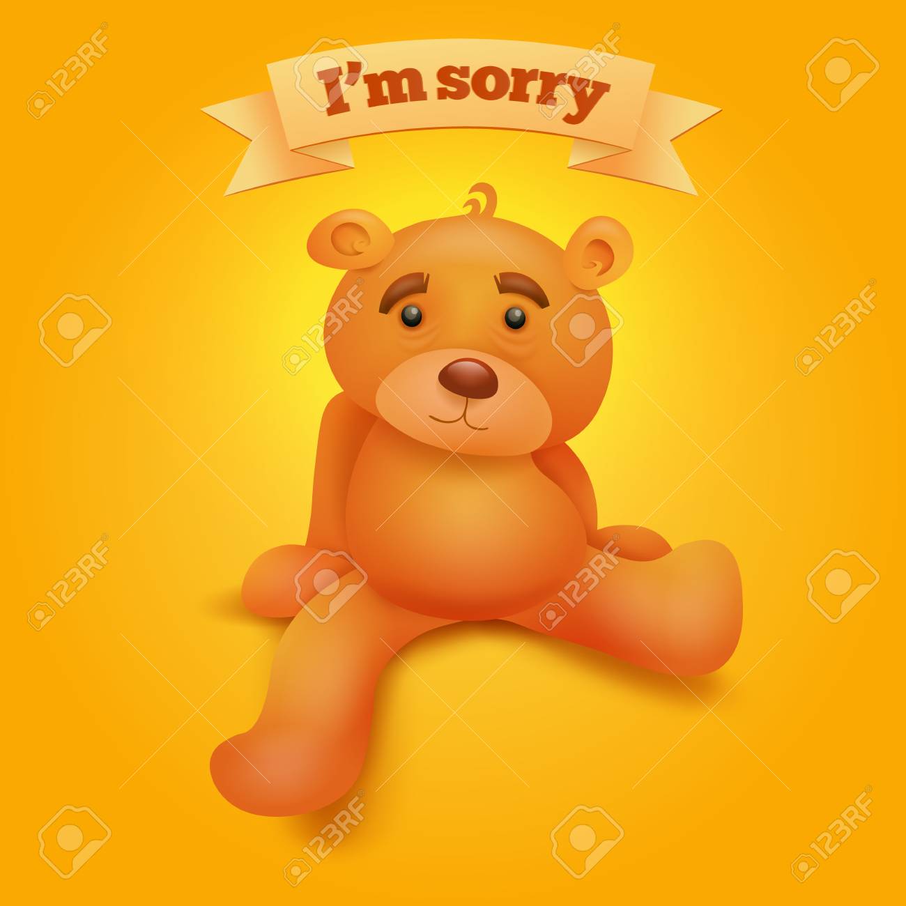かわいいブラウン テディー ベアは 黄色の背景の上に座って 私は Sorryconcept カードです ベクトル図のイラスト素材 ベクタ Image かわいいブラウン テディー ベアは 黄色の背景の上に座って 私は Sorryconcept カードです ベクトル図のイラスト素材 ベクタ Image