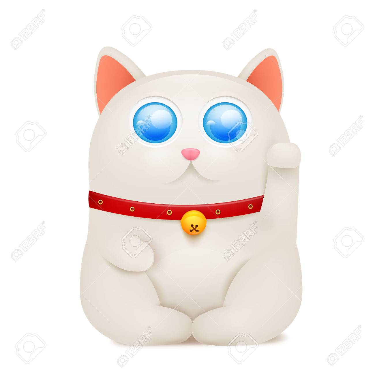 中国招き猫猫幸運な猫漫画のキャラクター のイラスト素材 ベクタ Image