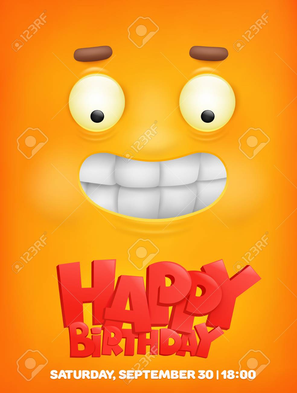 絵文字笑顔で幸せな誕生日グリーティング カード ベクトル イラストのイラスト素材 ベクタ Image