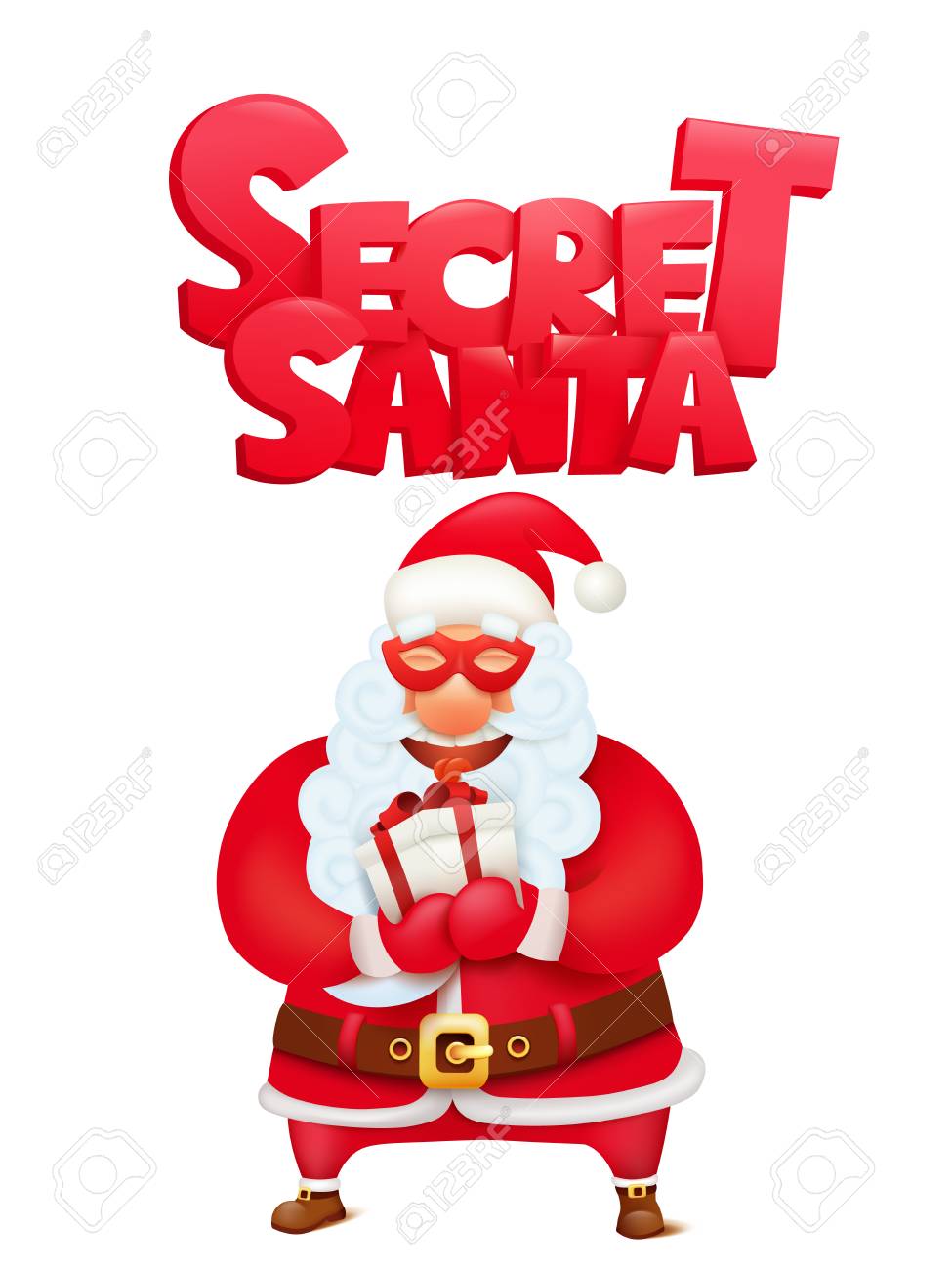 secret santa claus invitation concept card template vector