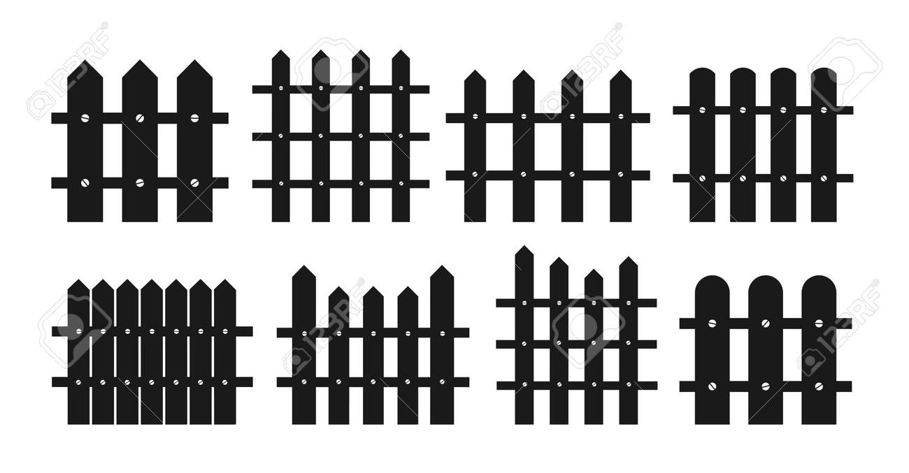Set Three Cartoon Fences Including Brick Stock Vector (Royalty Free)  2651901135 | Shutterstock, image size:1300x677