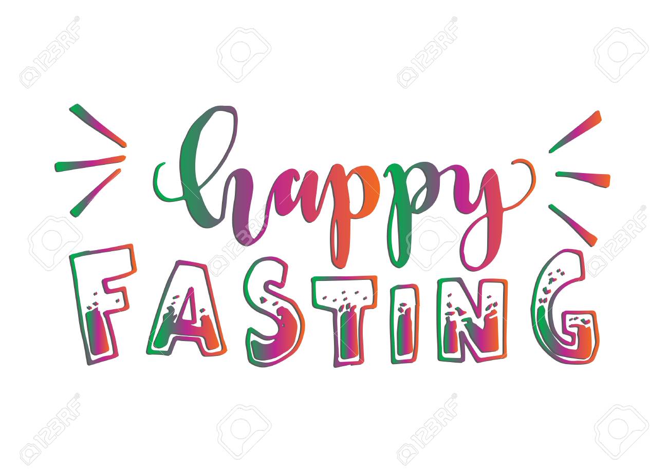 happy fasting have a blessed ramadan on white background hand