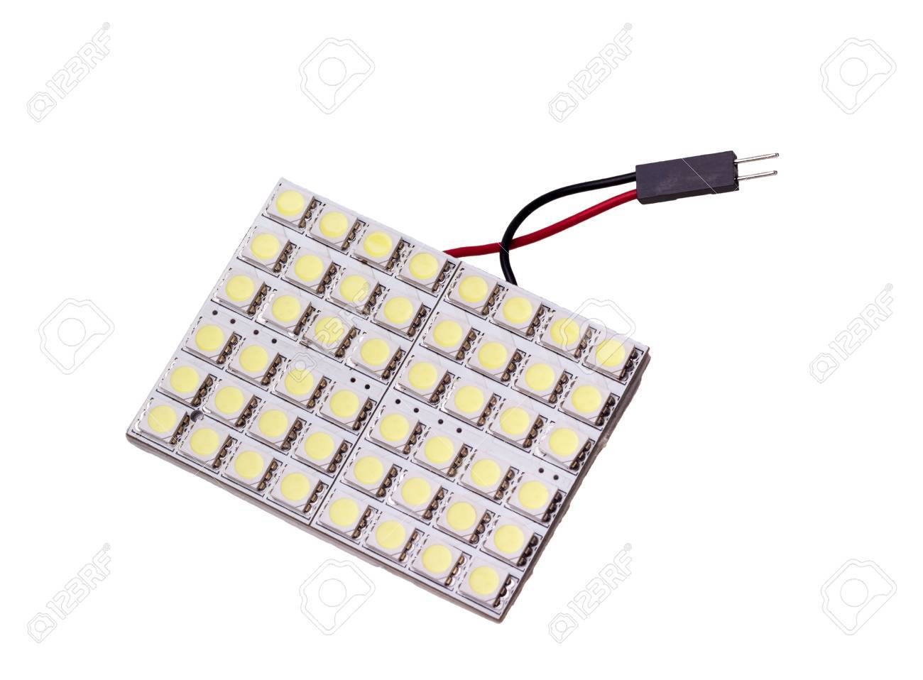 車サロン白い背景の上に電球を交換する 48 の Led と Led 照明パネル の写真素材 画像素材 Image