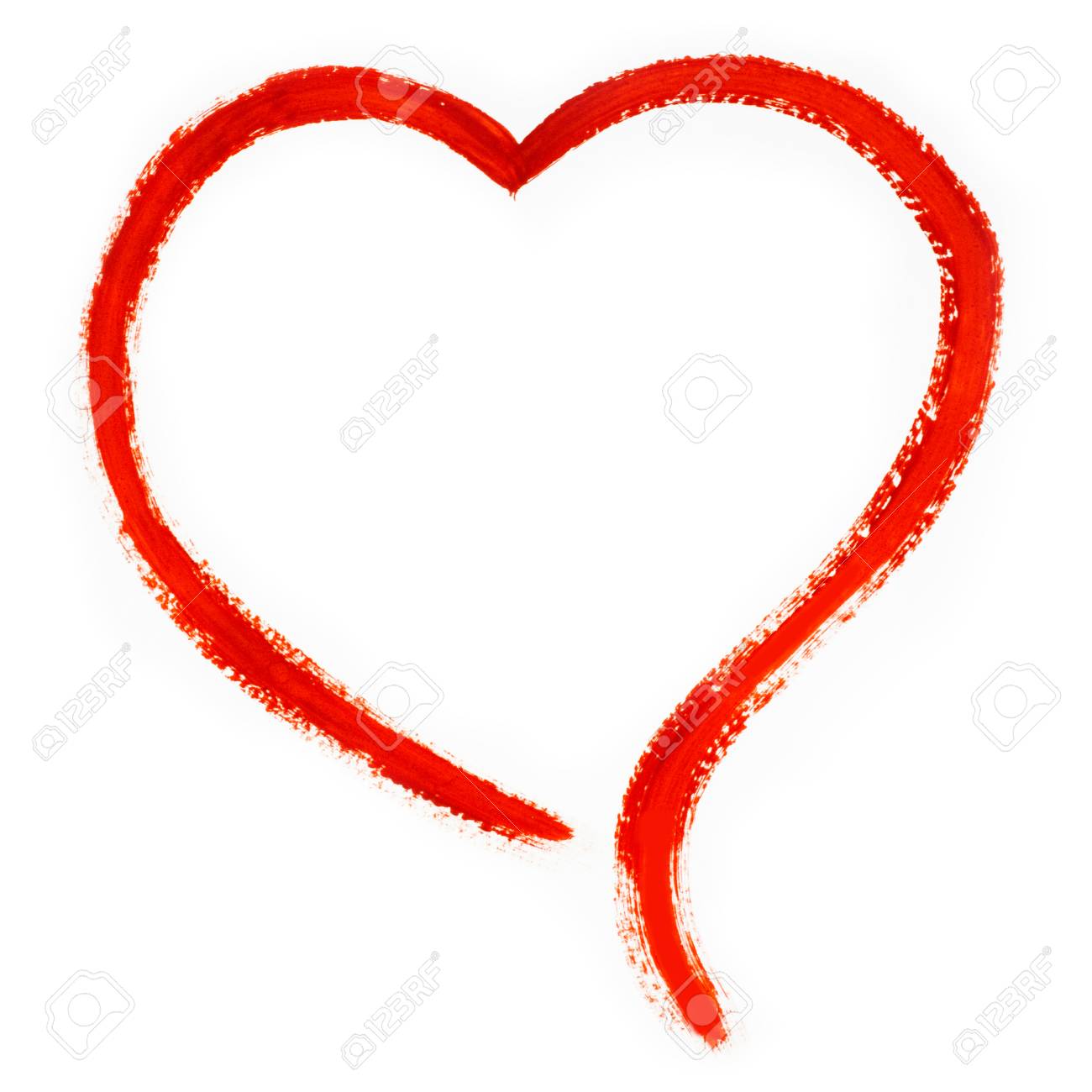 Rotes Herz Gemalt Mit Der Burste Lokalisiert Auf Weissem Hintergrund Lizenzfreie Fotos Bilder Und Stock Fotografie Image 88690860