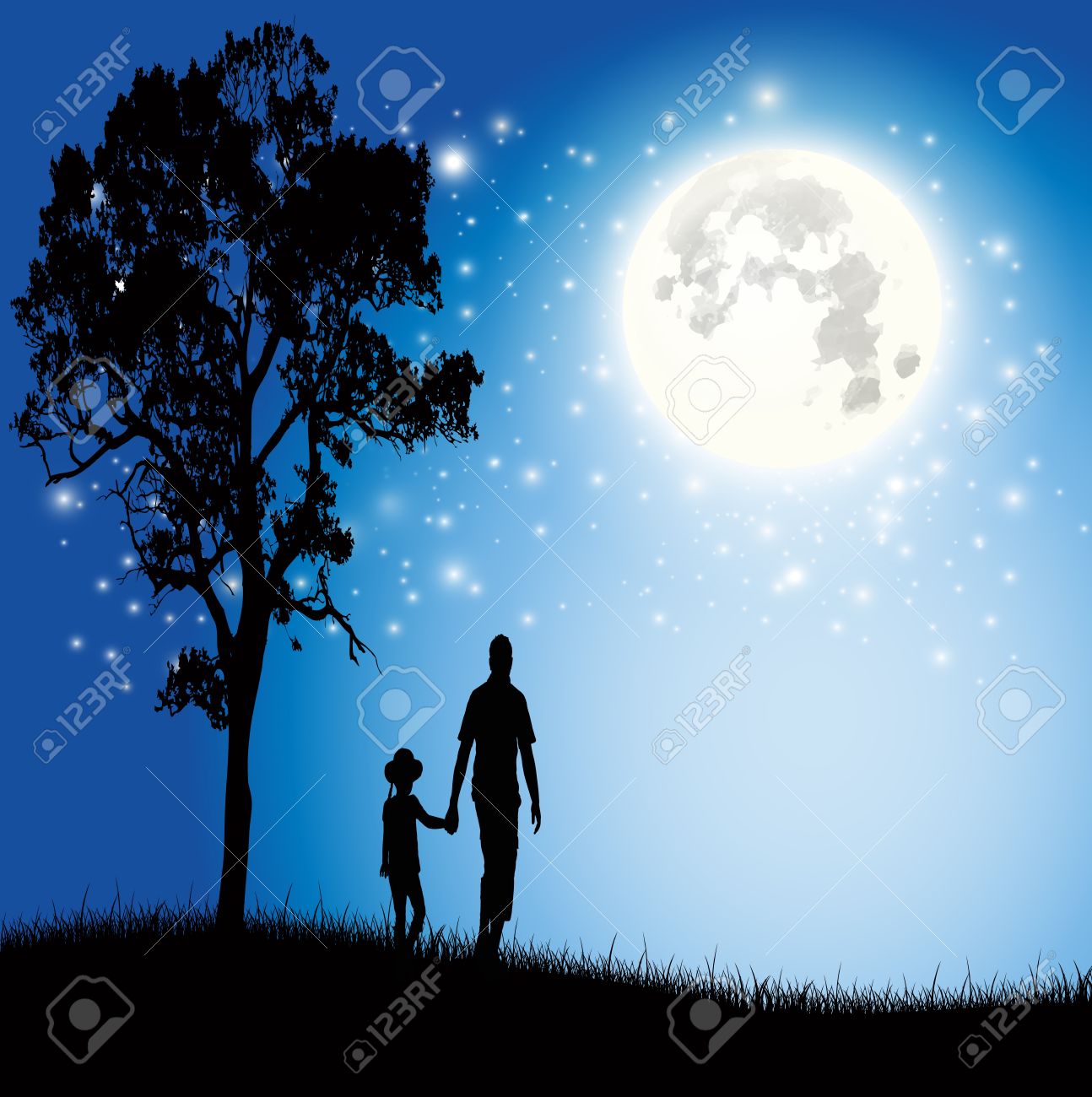 Papa E Hijo Con El Vector De La Luna Hermosa Ilustraciones Vectoriales Clip Art Vectorizado Libre De Derechos Image 22362068 papa e hijo con el vector de la luna hermosa