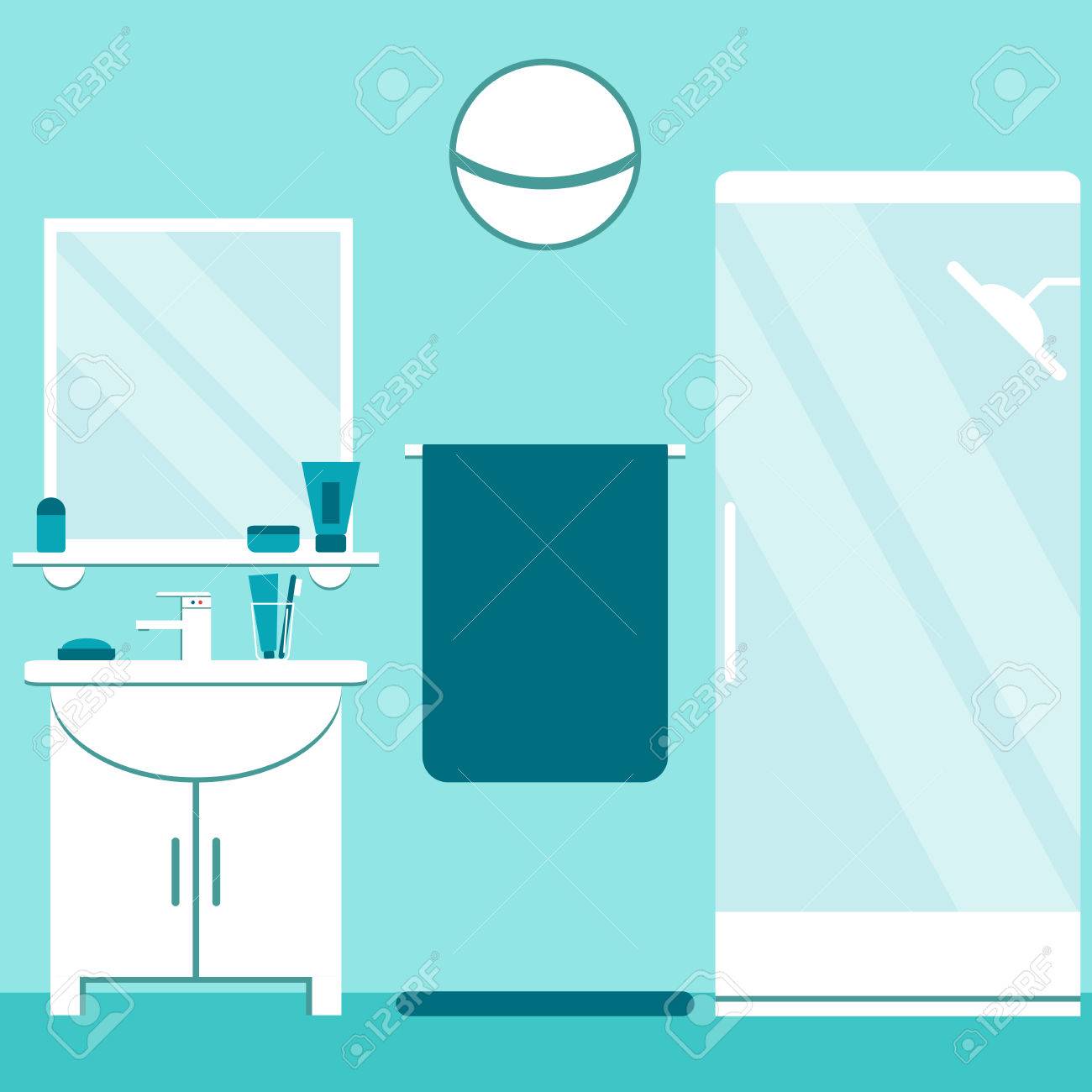 Radio Fm Salle De Bain ~ moderne design d int rieur de salle de bain aux couleurs bleu et Radio Fm Salle De Bain ~ moderne design d int rieur de salle de bain aux couleurs bleu et