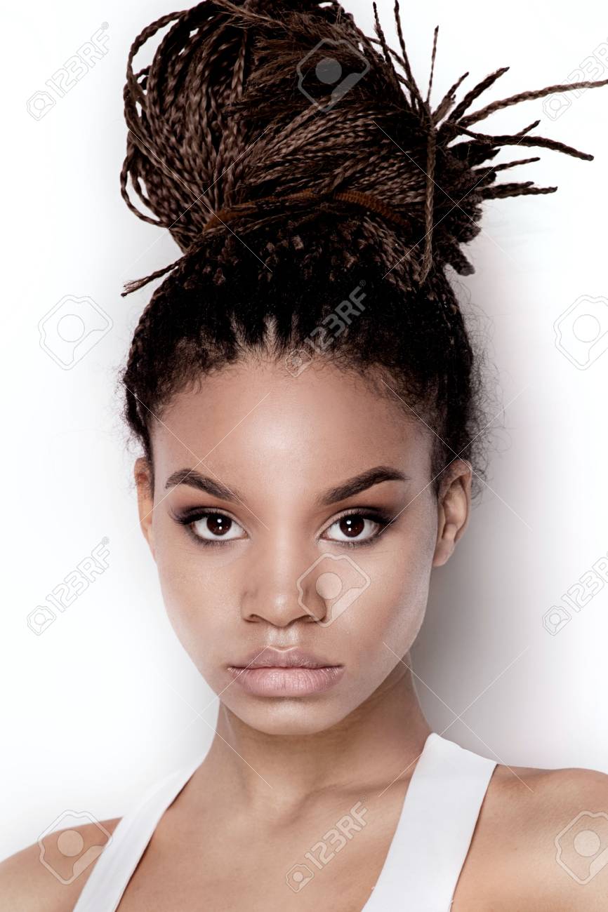 Portrait Of Young Beautiful African American Teenager Girl With