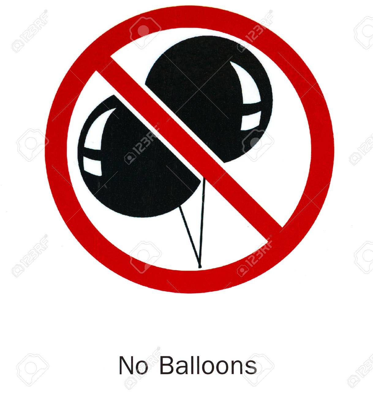 Image result for no balloons sign
