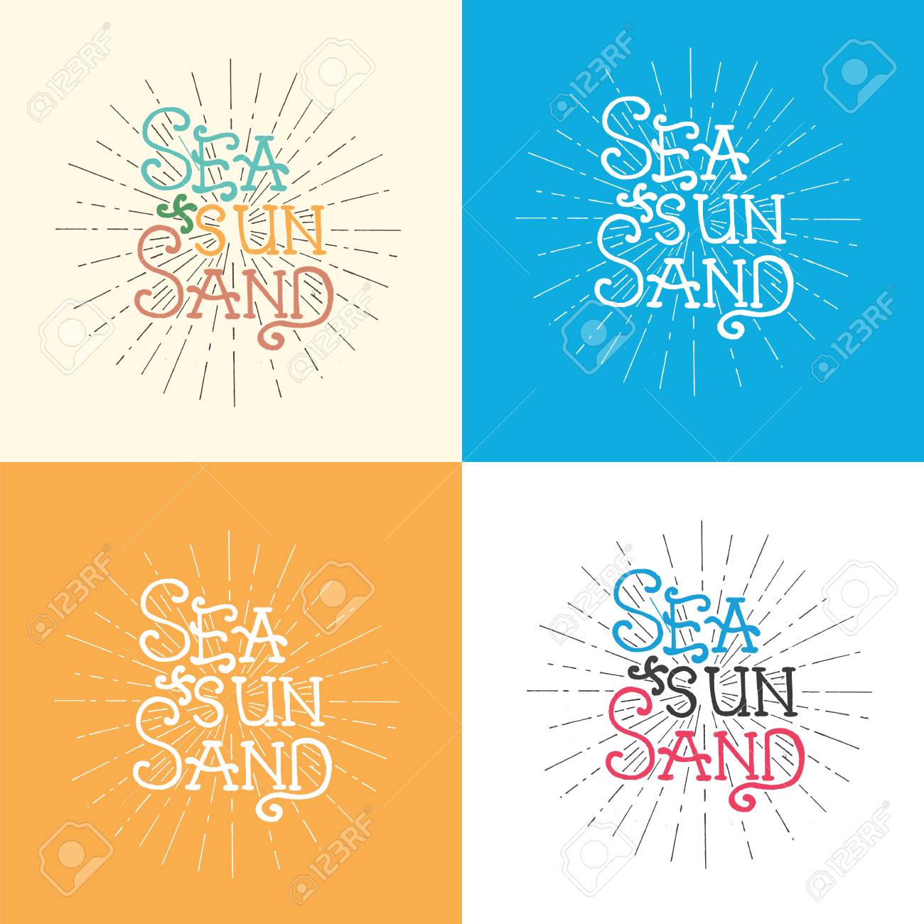 Vector Calligraphic Inscription Quotes In Sun Rays Sea Sun Royalty Free Cliparts Vectors And Stock Illustration Image 71759186