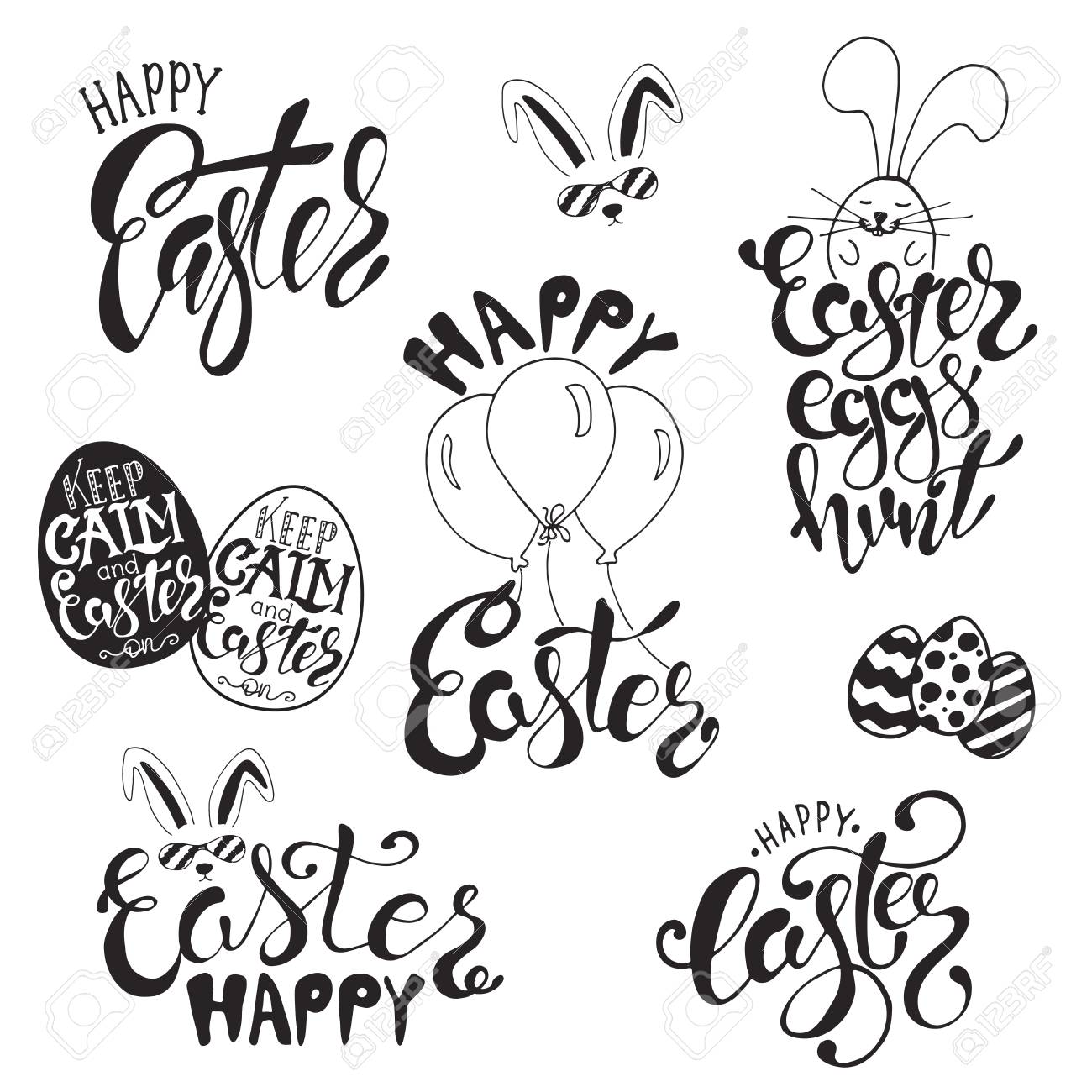 hand drawn easter quotes greeting cards templates with lettering photo greeting cards templates