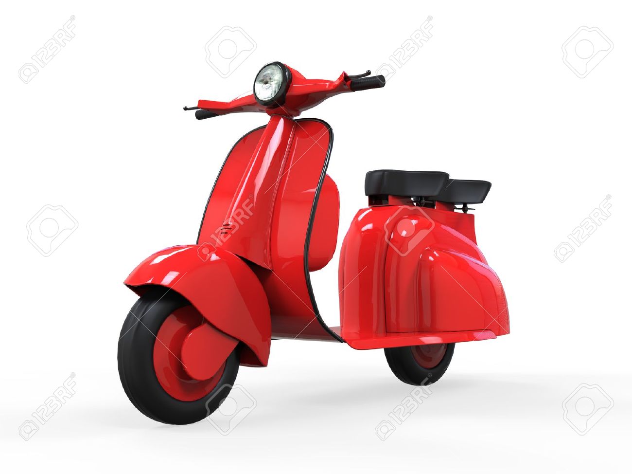 Red Old Vintage Scooter Photo, Royalty Free Image. Image 18488640.