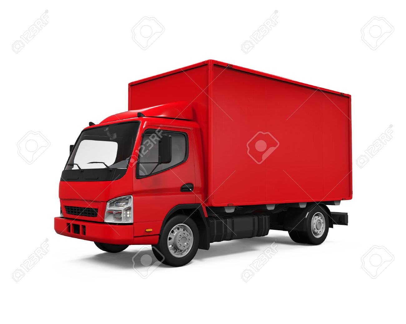 Red Delivery Van Stock Photo, Picture 