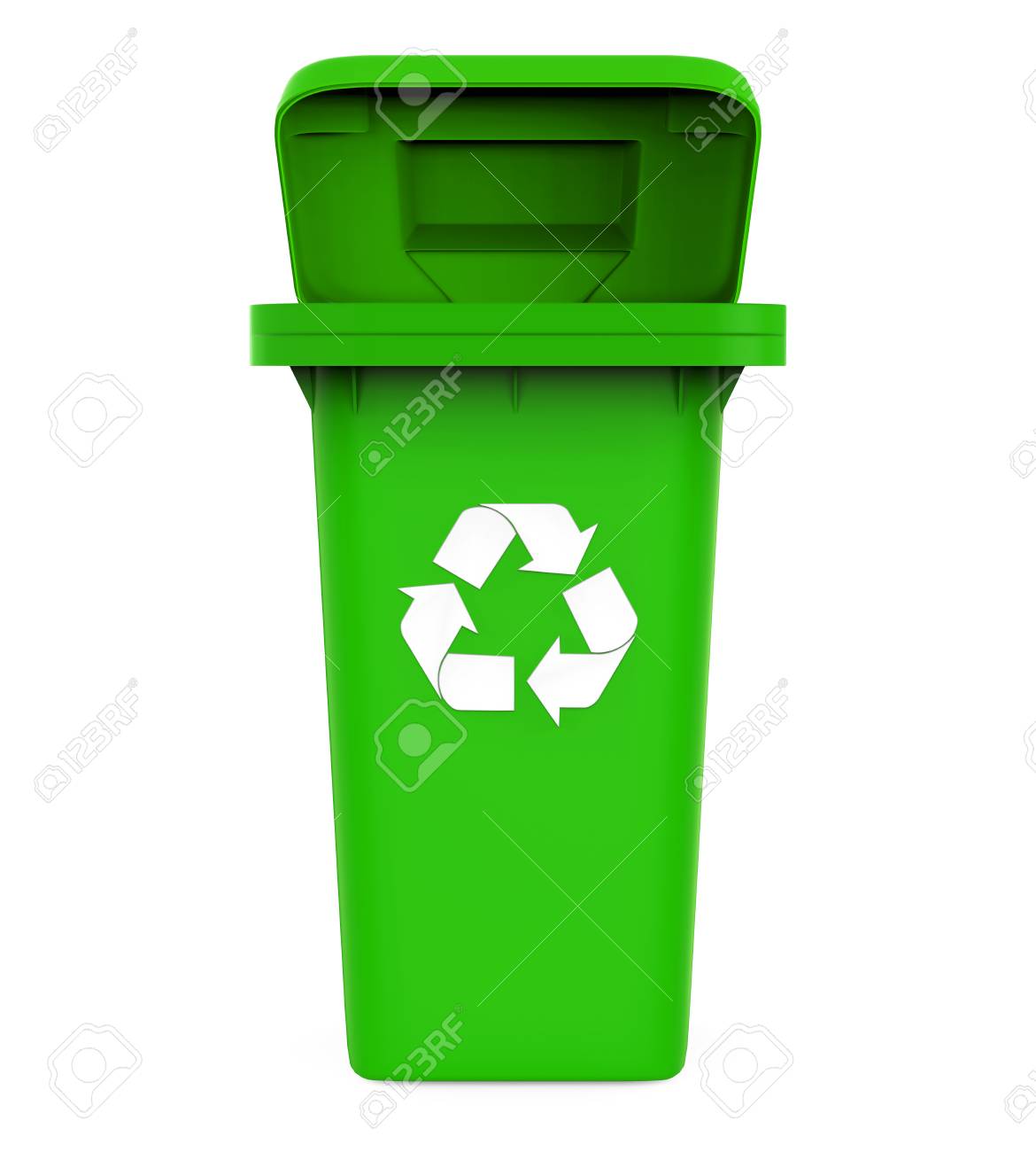 Tacho De La Basura De La Basura Con Recicla Símbolo Fotos, Retratos, Imágenes Y Fotografía De Archivo De Derecho. Image