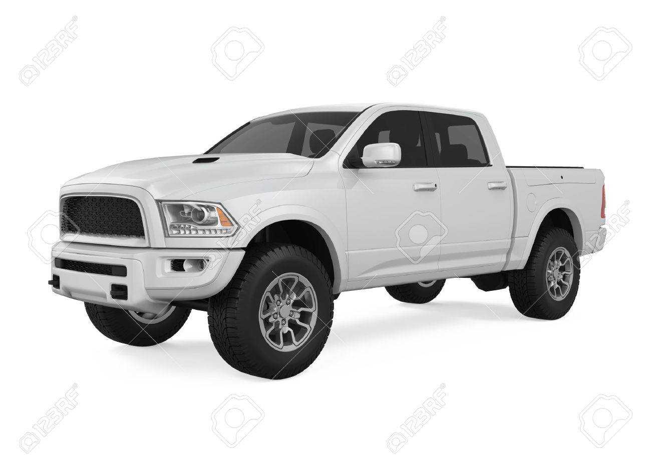 Silver Pickup Truck Isolated - 75156012 Silver Pickup Truck Isolated - 75156012