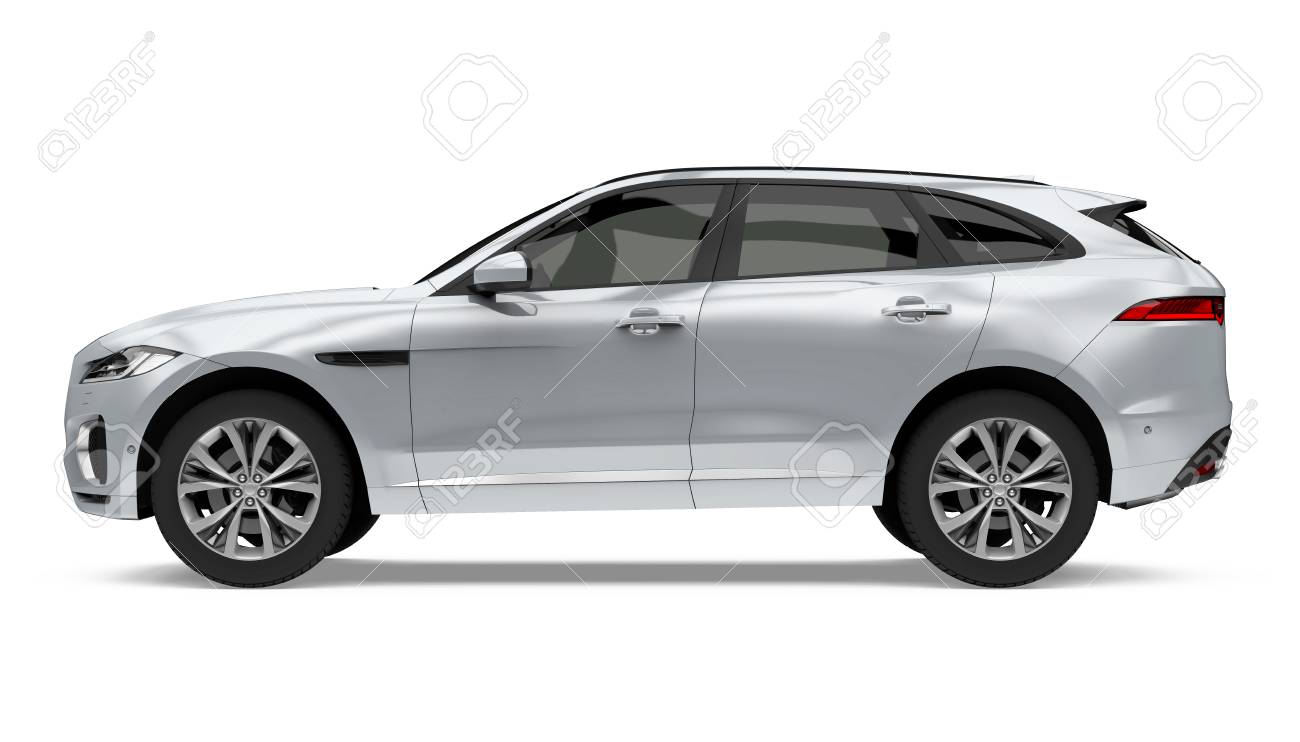 Silver SUV Car Isolated - 92286350 Silver SUV Car Isolated - 92286350