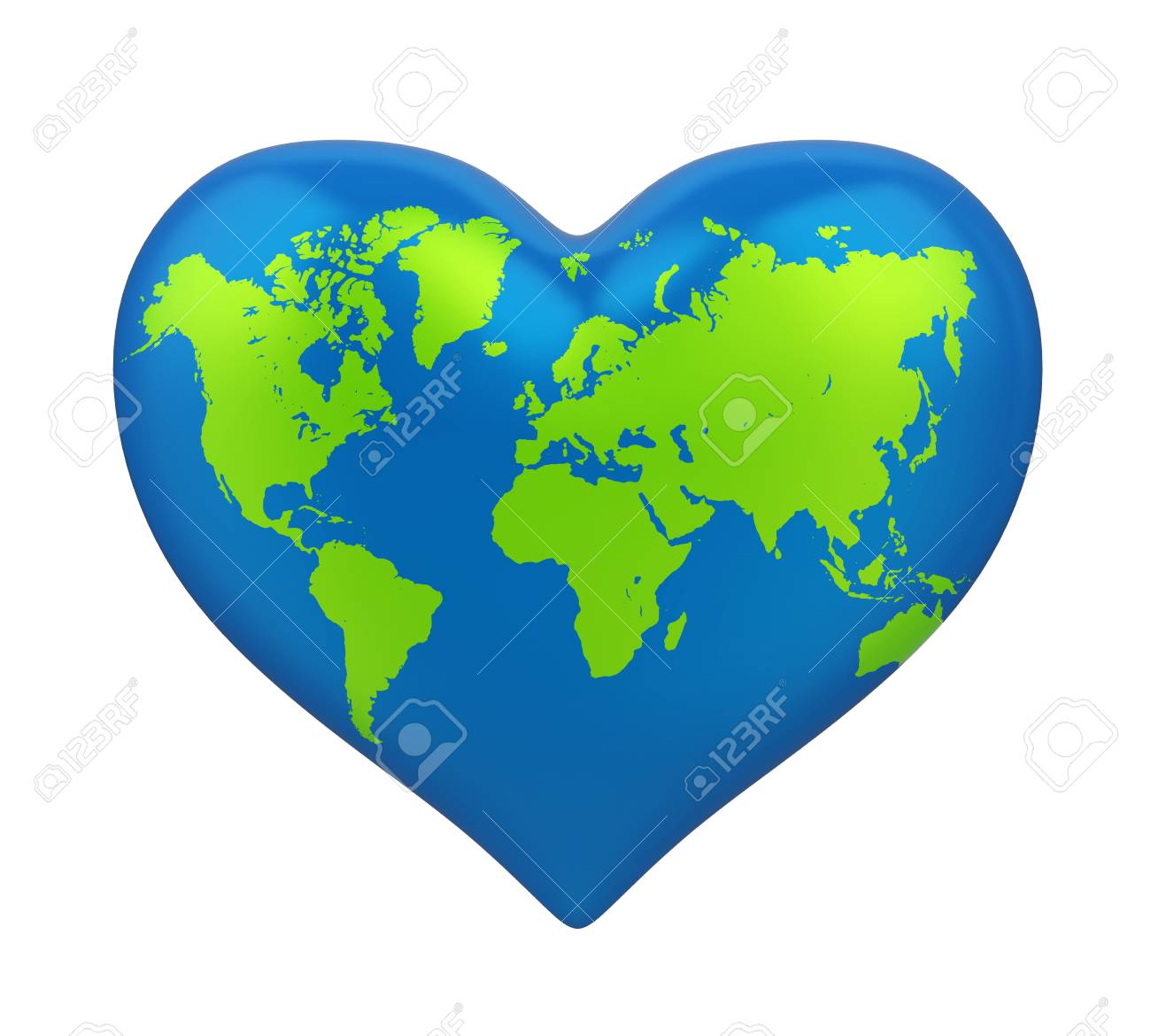 heart shaped earth isolated