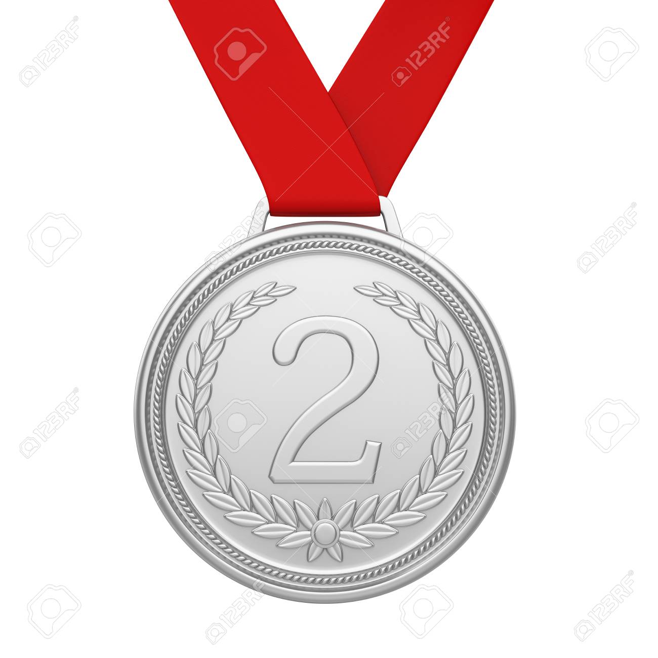 Second Place Silver Medal Isolated Stock Photo Picture And Royalty Free Image Image