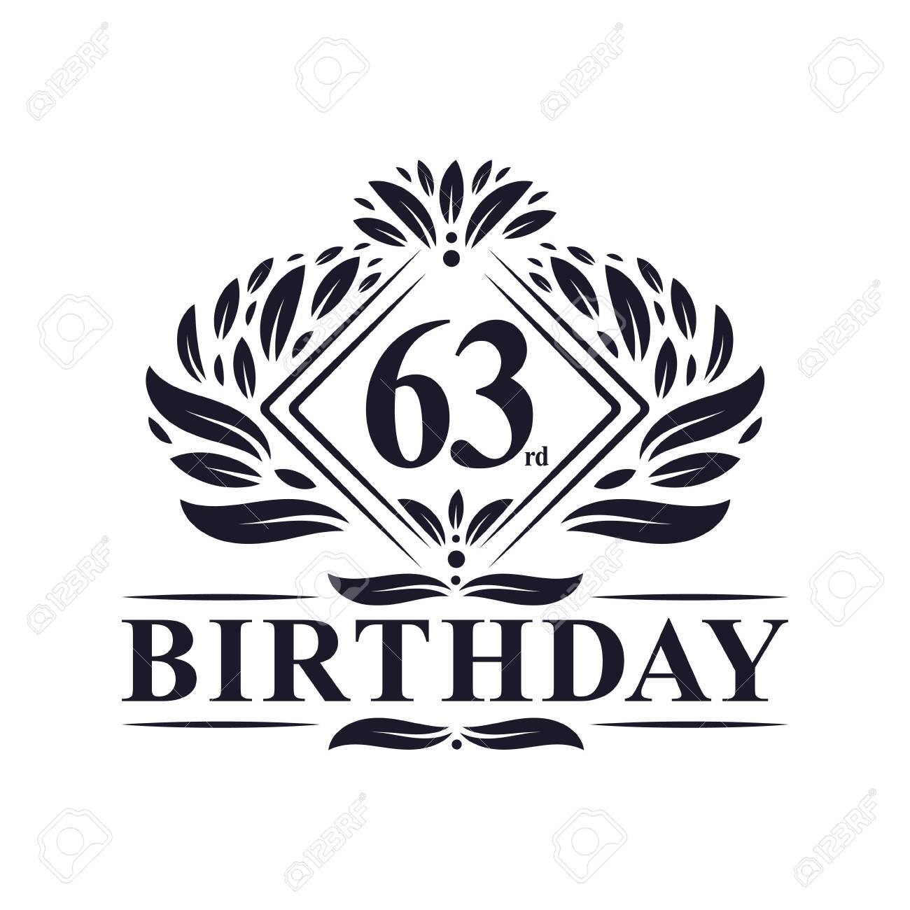 63 Years Birthday Logo Luxury 63rd Birthday Celebration Royalty Free Cliparts Vectors And Stock Illustration Image