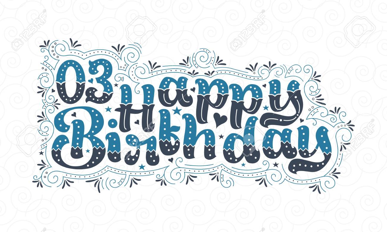 3\u201d Happy Birthday Typography
