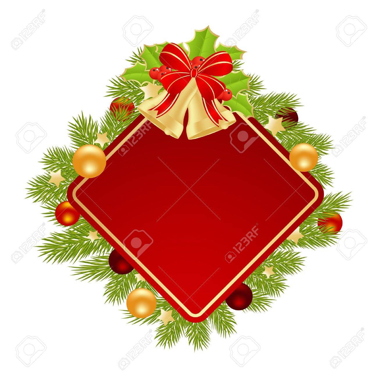 template christmas card with christmas decorations vector