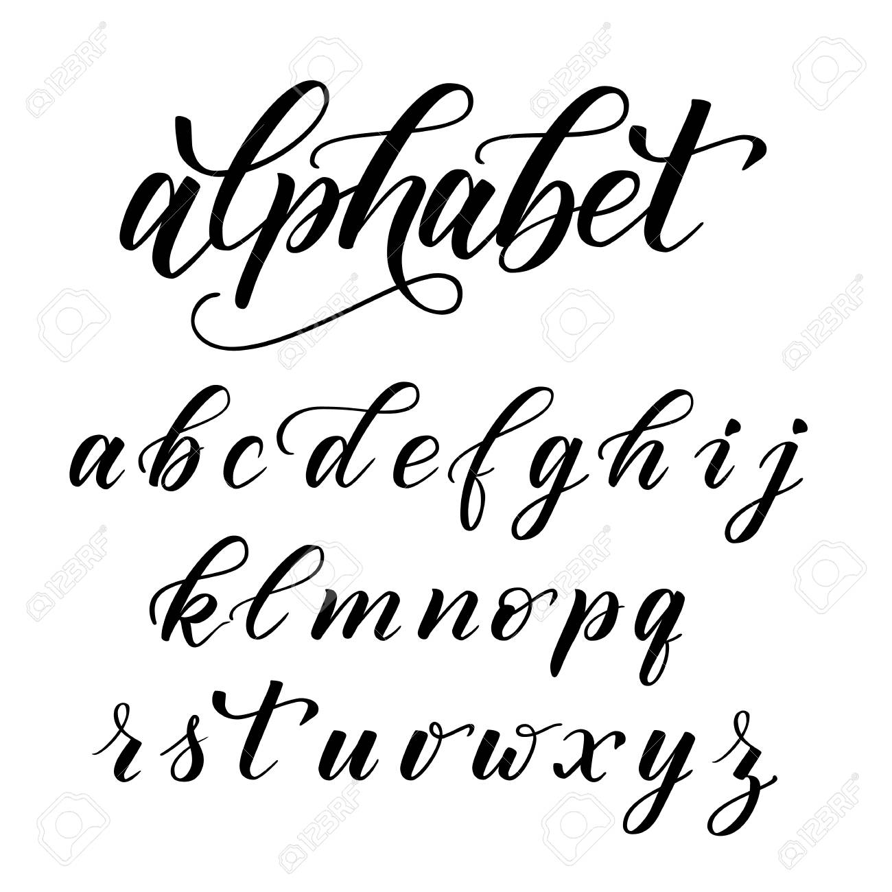 Brush Calligraphy Alphabet Royalty Free Cliparts Vectors And Stock Illustration Image 124810899 brush calligraphy alphabet