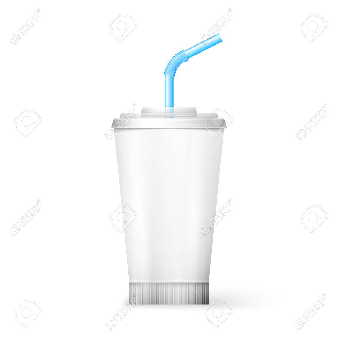 white paper cup template for soda or cold beverage with drinking cup template