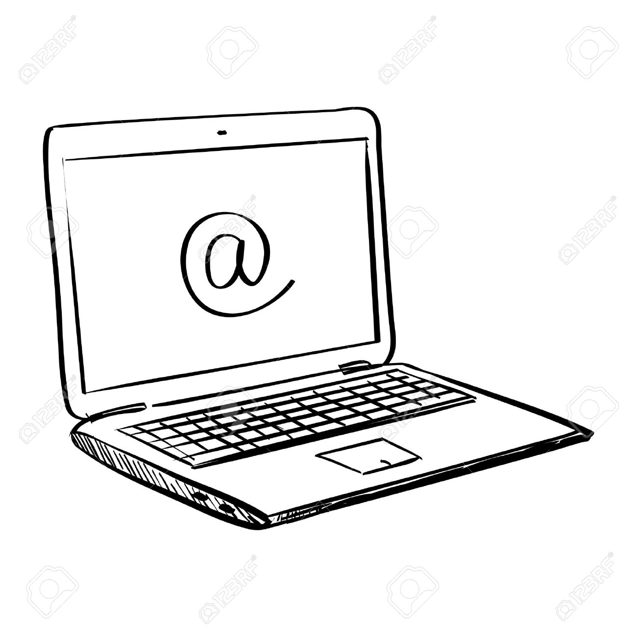 hand draw doodle laptop excellent vector illustration royalty