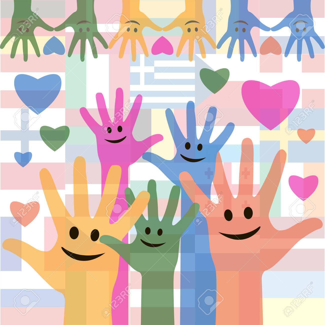 幸せな友情日ベクトル表記上のカラフルなデザイン 友情の日グリーティング カード ポスターとして使用可能です 親友は永遠に のイラスト素材 ベクタ Image