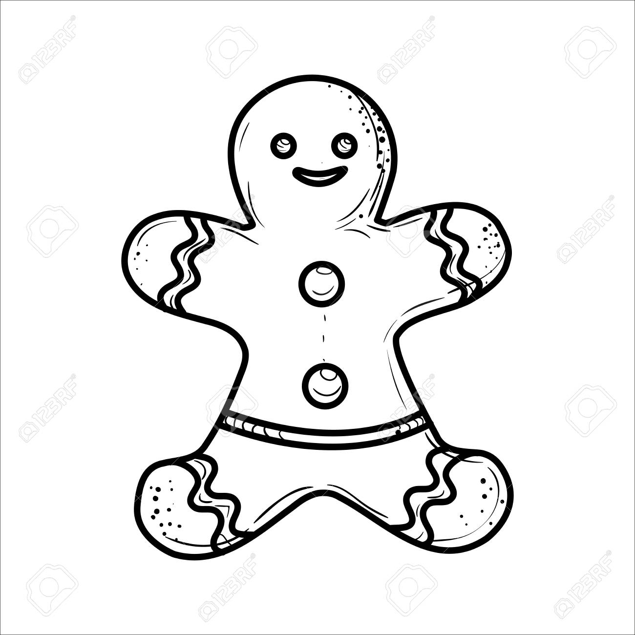 スケッチ ジンジャーブレッド人 のイラスト素材 ベクタ Image 82945752