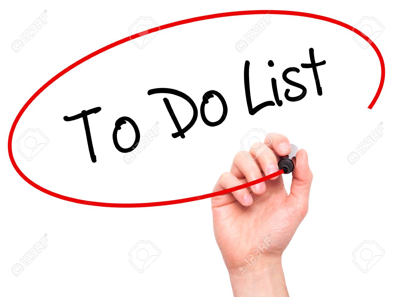 man hand writing to do list with black marker on visual screen visual todo list