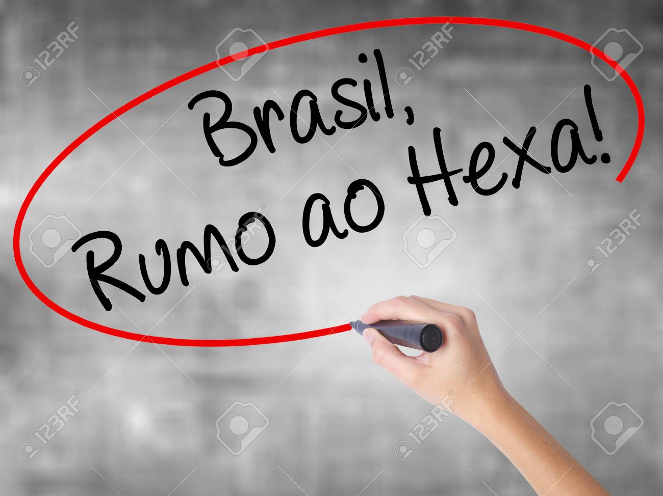 Woman Hand Writing Brasil Rumo Ao Hexa With Black Marker Over Stock Photo Picture And Royalty Free Image Image 70785526